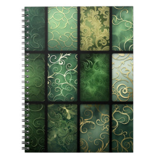 CADERNO ESPIRAL ORNAMENTADOS DE TEMA CELTICO VERDE IRLANDESA