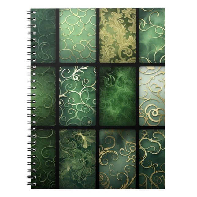 CADERNO ESPIRAL ORNAMENTADOS DE TEMA CELTICO VERDE IRLANDESA (Frente)