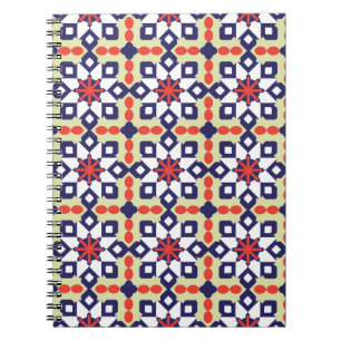 Caderno Espiral Ornamento de Padrão Clássico,Patterno Geométric