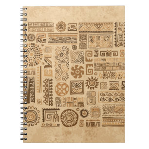 Caderno Espiral Ornamento feito à mão étnico