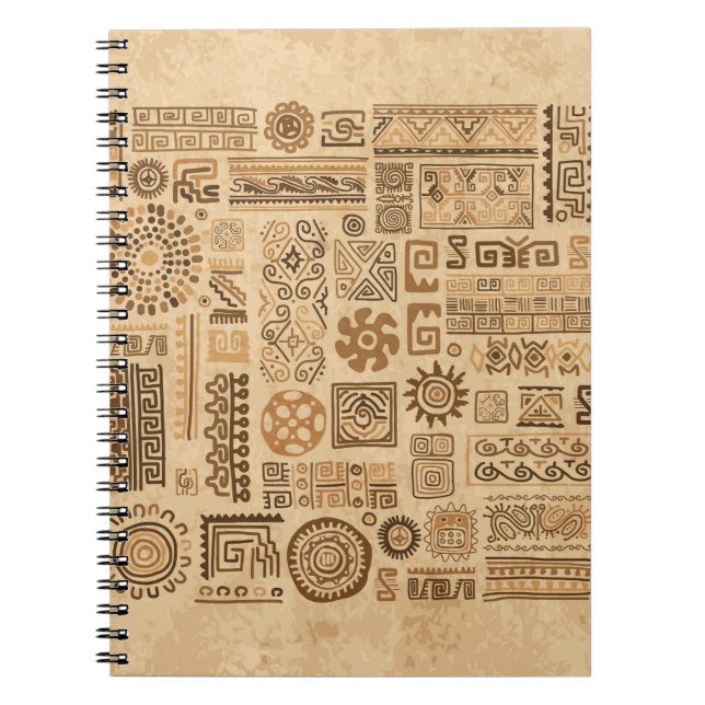 Caderno Espiral Ornamento feito à mão étnico (Frente)