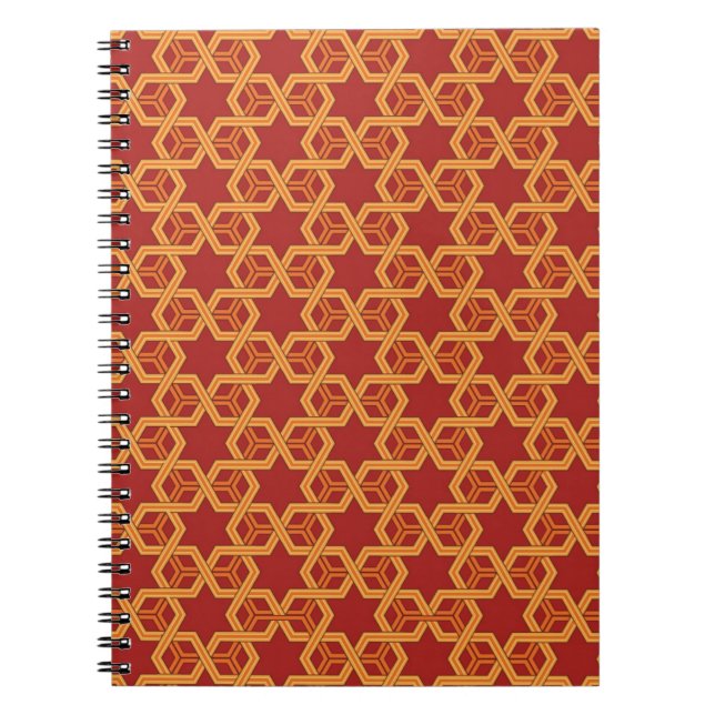 Caderno Espiral Ornamento geométrico à moda (Frente)