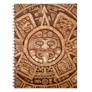 Caderno Espiral Ornamento pagão de uma textura maia de tribo