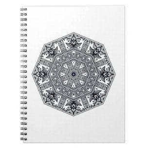Caderno Espiral Ornamento redondo da mandala