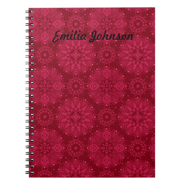 Caderno Espiral ornamento vermelho (Frente)