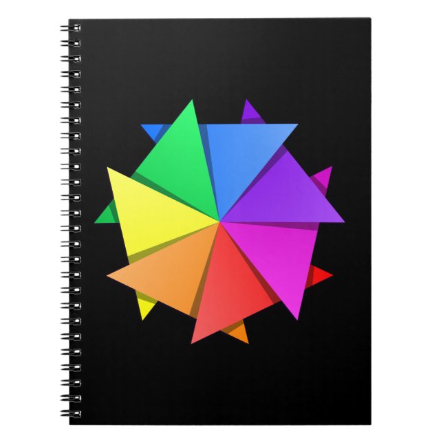 Caderno Espiral orogami arco-íris (Frente)