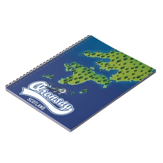 Caderno Espiral Oronsay mapa da ilha da Escócia  (Left Side)