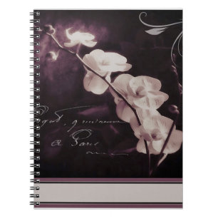 Caderno Espiral Orquídea roxa escura