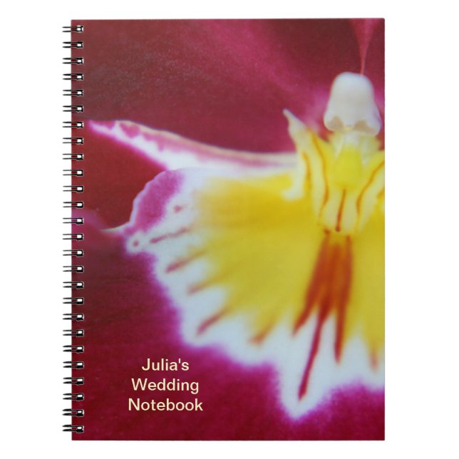 Caderno Espiral Orquídea vermelha e amarela (Frente)