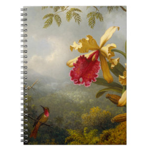 Caderno Espiral Orquídeas e Hummingbird