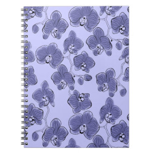 Caderno Espiral Orquídeas sem costura, orquídeas, flores da falaen
