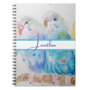 Caderno Espiral Ortografia Watercolor do Orçamento Pássaros Pintad