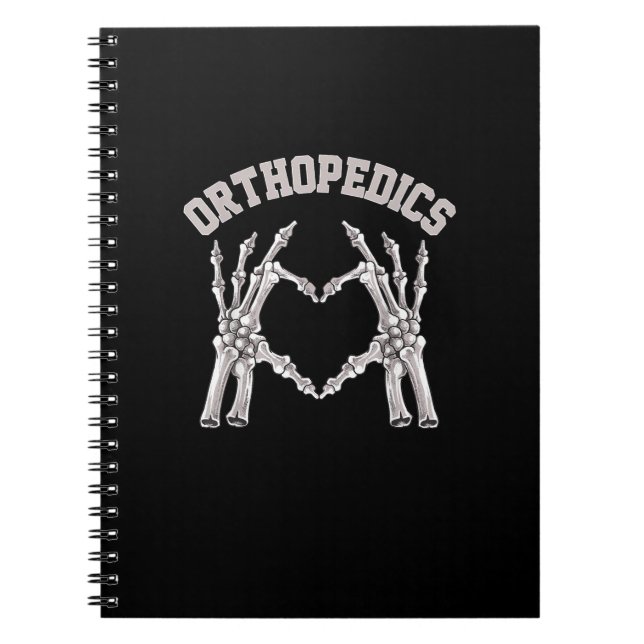 Caderno Espiral Ortopedia Esqueleto Enfermeira Ortográfica Mão Rn  (Frente)