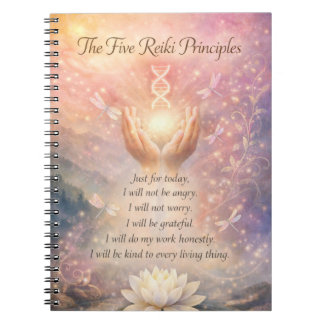 Caderno Espiral Os 5 Princípios do Reiki