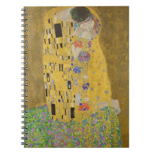 Caderno Espiral Os amantes beijando o abraço de Gustav Klimt