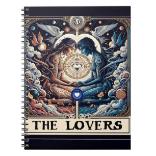 Caderno Espiral Os Amantes Tarot Celestial Homem & Mulher Almas Gê