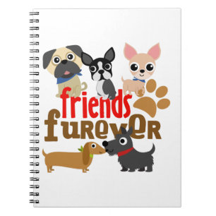 Caderno Espiral Os amigos Furever perseguem filhotes de cachorro
