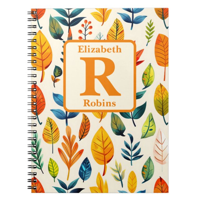 Caderno Espiral Os autômatos coloridos deixam monograma personaliz (Frente)