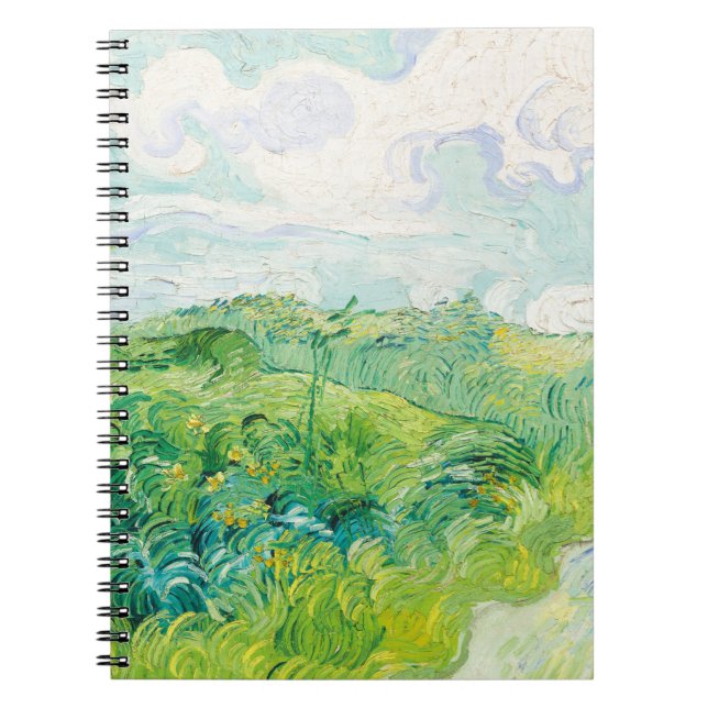 Caderno Espiral Os Auvers Dos Campos De Trigo Verde Van Gogh. Impr (Frente)