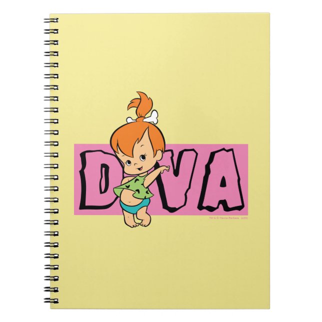 Caderno Espiral Os Flintstones | Bolhas - Pequeno Diva (Frente)