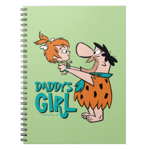 Caderno Espiral Os Flintstones Fred & Pebbles - Garota Pai