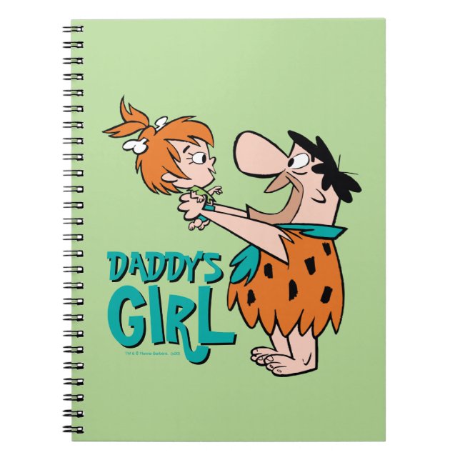 Caderno Espiral Os Flintstones | Fred & Pebbles - Garota Pai (Frente)
