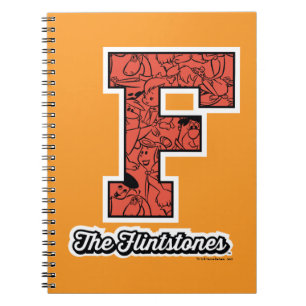 Caderno Espiral Os Flintstones Monograma de estilo colegial
