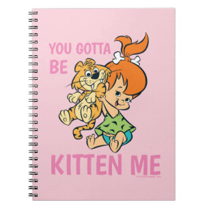 Caderno Espiral Os Flintstones Pebbles e seu tigre