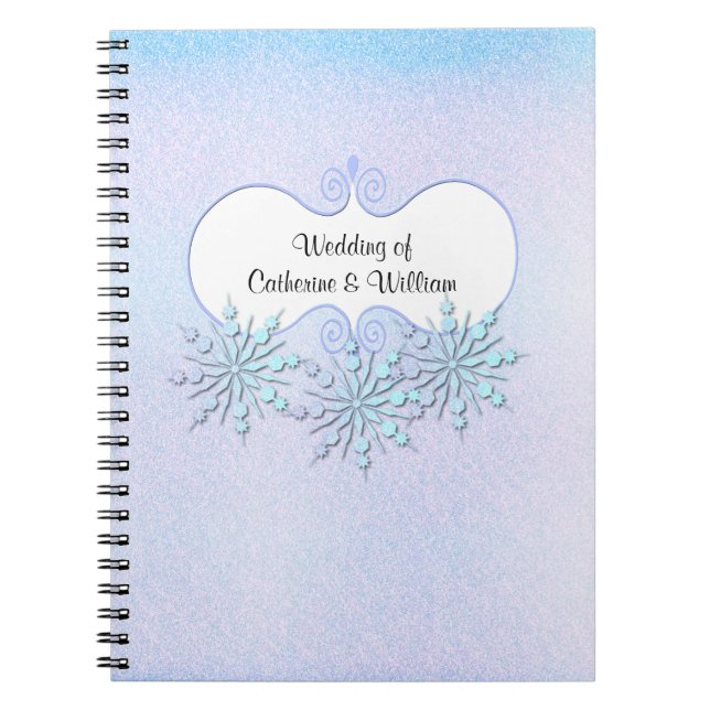 Caderno Espiral Os flocos de neve do inverno que Wedding o (Frente)