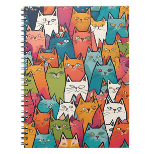 Caderno Espiral Os Gatos Piscantes: Notebook Vibrante e Reproduzid