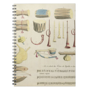 Caderno Espiral Os instrumentos musicais indianos, chapeiam 23 'de