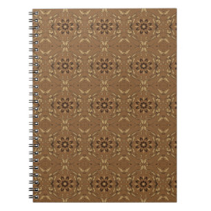 Caderno Espiral Os motivos das flores de beleza no Kawung batik de