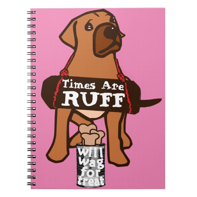 Caderno Espiral Os tempos são marrom-rufo Cachorro Ridgeback (Frente)