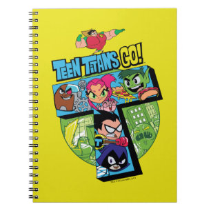 Caderno Espiral Os titã adolescentes vão! colagem da torre dos