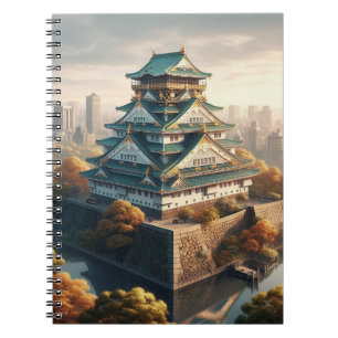 Caderno Espiral Osaka Castle Japan Landscape Viagens vintage