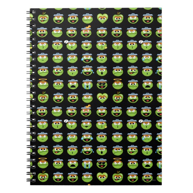 Caderno Espiral Oscar, o Grouch Emoji Pattern (Frente)