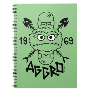 Caderno Espiral Oscar, o logotipo do Skate Grouch - Aggro 1969