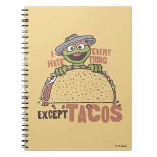 Caderno Espiral Oscar Odeio Tudo Exceto Tacos