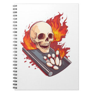 Caderno Espiral Ossos de Boliche � Caveira de Esportes Divertidos