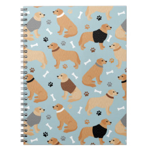Caderno Espiral Ossos do ouro Retriever e Peças