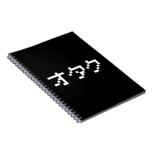Caderno Espiral OTAKU 8 Bit Pixel Japonês Katakana