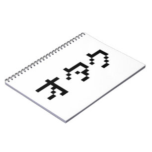 Caderno Espiral OTAKU 8 Bits Pixel Japonês Katakana