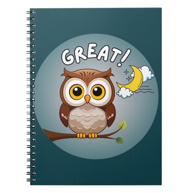 Caderno Espiral Ótimo!, Coruja  (Frente)
