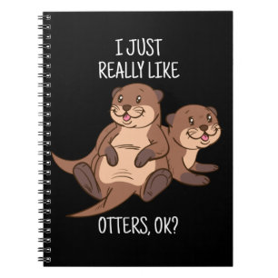 Caderno Espiral Otter Lover Women Sea Otter Gift para Homens