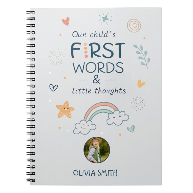 Caderno Espiral Our Child’s First Words & Little Thoughts (Frente)