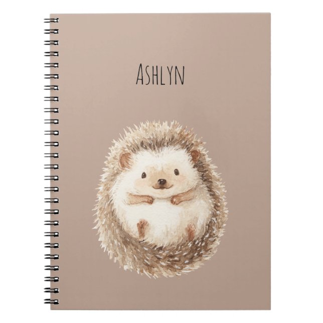 Caderno Espiral ouriço de creme fofo (Frente)