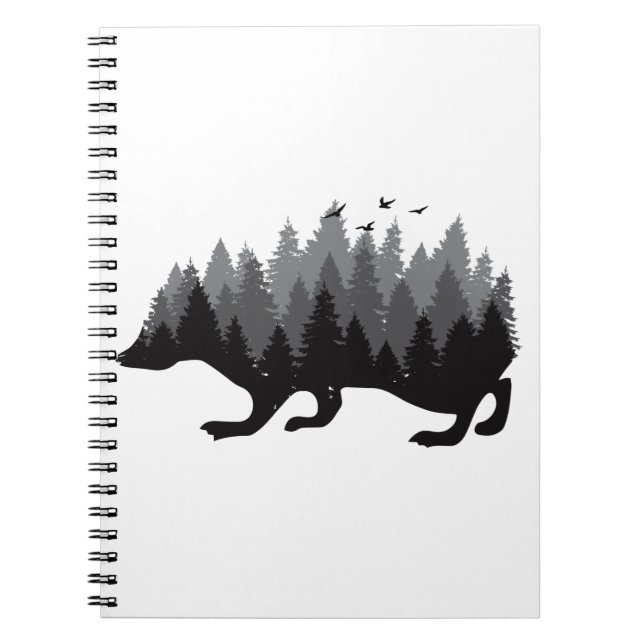 Caderno Espiral ouriço - Design Florestal (Frente)