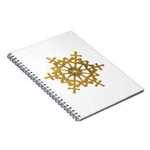 Caderno Espiral Ouro "3-D" Floco de neve