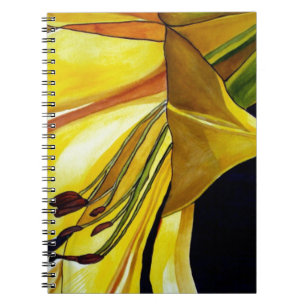 Caderno Espiral Ouro Amarelo Esplendor Lily Arte original