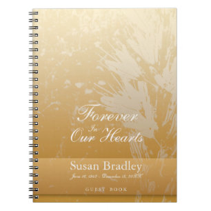 Caderno Espiral Ouro Asphodel Funeral Memorial Guest